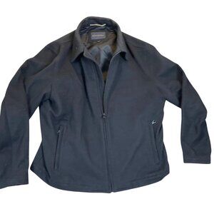 Banana Republic Men's Jacket Large Black Full Zip Classic Collared Travel Pocket